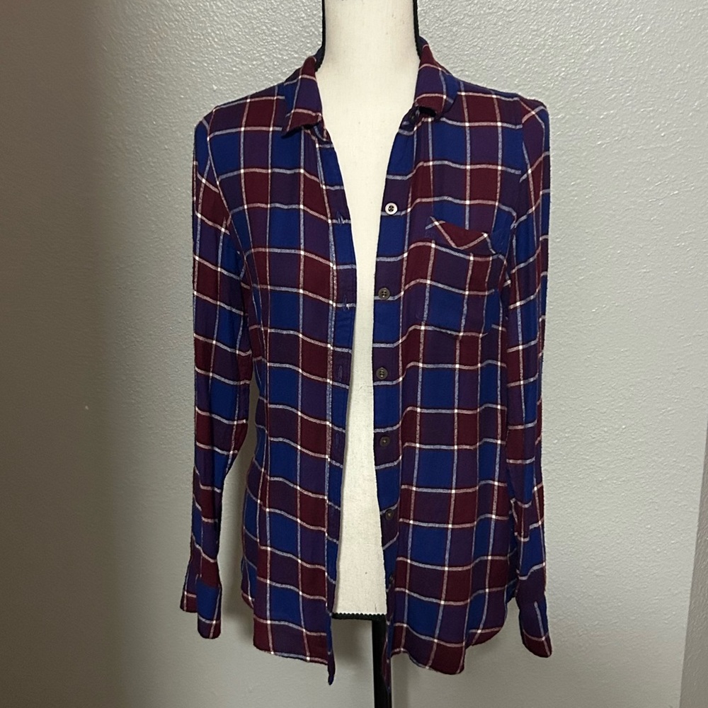 Lucky Brand Fall Plaid Print Long Sleeve Flannel Size XS